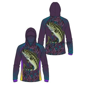 Camisa de Pesca con Capucha y Protección Facial, Personalizada, Impermeable, Anti-UV 50+, de Secado Rápido para Pescadores (OEM Poliéster) - Product Image 4