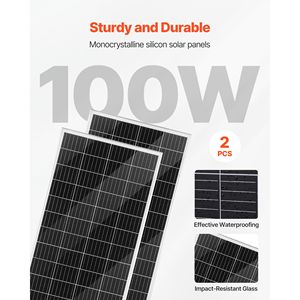 Kit de Energía Solar y Eólica de 12V 400W con 2 Paneles Monocristalinos de 100W, Turbina Eólica de 200W y Controlador Híbrido MPPT - Product Image 3