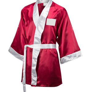 Professional Satin <b>Boxing</b> <b>Robe</b> Customized Embroidery Sublimation Gym <b>Boxing</b> Karate Walkout Wear - Product Image 4