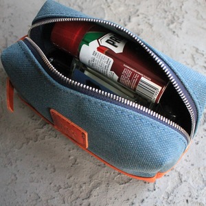 Leather Canvas Toiletry Bag Travel Organizer Waterproof Cosmetic Storage Dopp Kit Mens Travel <b>Case</b> Bag LCTB-0060 - Product Image 6