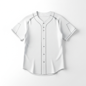 Maillot de baseball unisexe blanc à manches courtes avec boutons, anti-humidité, couleur unie, coupe classique, nom de joueur imprimé - Product Image 1