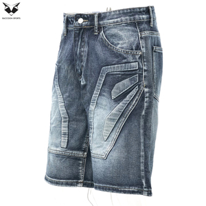 Shorts en jean droits mi-taille respirants et légers en maille pour homme, coupe ample décontractée, été 2026, avec logo personnalisé - Product Image 6