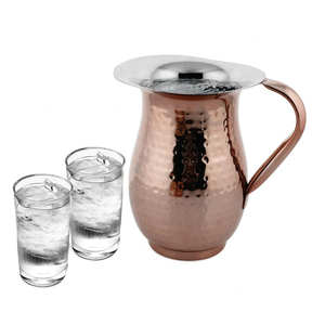 Mug en acier inoxydable couleur cuivre avec poignée en verre et poignée en tuyau, chauffe-lait en acier inoxydable avec longue poignée - Product Image 1