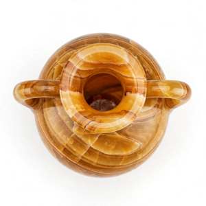 Vase Amphore en Onyx Ambre Naturel, Fait Main, à Double Poignée, Style Grec Classique, Vase en Pierre, Vente en Gros, Vase Personnalisé avec Logo, Marbre Sculpté - Product Image 3