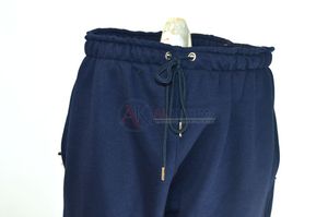 Navy <b>Blue</b> <b>Women's</b> <b>Cargo</b> Pants Regular Fit Breathable Cotton Blend Custom Embroidery High Waist Drawstring Closure Streetwear - Product Image 4