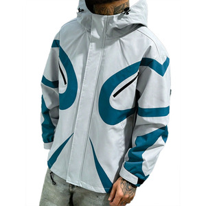 Trendy Waterproof Windbreaker Jacket Custom Design Streetwear Hooded Jacket Thermochromic Color Change <b>Raincoats</b> jacket for <b>men</b> - Product Image 3