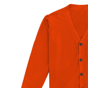 Cárdigan de Hombre de Alta Calidad, Tendencia de Moda, Cuello en V, Color Naranja, Manga Larga, Cierre de Botones, para Otoño - Product Image 3