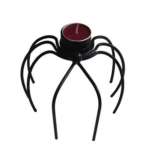 Portavelas de Metal con Forma de Araña, Decoración de Halloween para Interiores, Color Negro, con Luz, para Adultos - Product Image 4