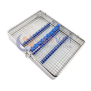 Cestas de malla de acero inoxidable con inserto de silicona, recipientes y cestas de esterilización, cesta de malla oftálmica con tapa - Product Image 6