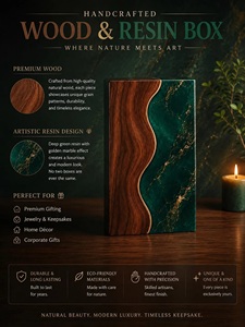Handcrafted Walnut Wood American Style <b>Memorial</b> Urn <b>Box</b> Natural Wood Finish Durable Eco-Friendly 200/220 Cubic Inch Capacity - Product Image 4