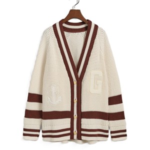 Wholesale Custom logo Women Oversized Cotton Embroidered Patch Uniform Letterman <b>Varsity</b> <b>Cardigan</b> Sweater - Product Image 3