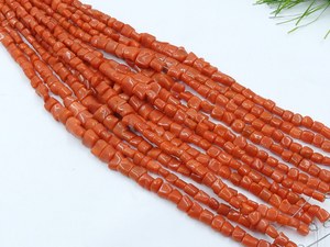 ลูกปัดปะการังแดงอิตาลีธรรมชาติทรงก้อนกลมขนาด 5x4 8x7 มม. ประมาณ 8 นิ้ว รับรองโดยบุคคลที่สามสำหรับการทำเครื่องประดับ - Product Image 5