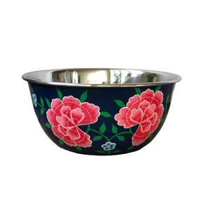 Meilleure vente bol de service de salade rond en métal émaillé de qualité solide pour la décoration de fêtes d'hôtel à domicile pour un Design personnalisé - Product Image 1