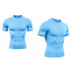 T-shirt de compression pour homme personnalisé, respirant, extensible, pour la gym, le fitness, la course, l'entraînement, la couche de base athlétique, haut OEM - Product Image 6