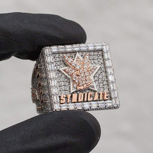 925 Silver Square Crown Custom Name Hip Hop <b>Ring</b> Iced Out Moissanite Diamond Statement <b>Ring</b> Luxury Gift for <b>Men</b> Women - Product Image 4