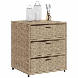 Mueble de Jardín Mediano para Almacenamiento, Color Beige, Ratán Sintético PE con Acero con Recubrimiento en Polvo, Muebles Elegantes para Exteriores - Product Image 4