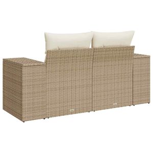Sofá Modular Grande de Ratán Sintético Beige para Jardín, Conjunto Modular Cómodo - Product Image 6