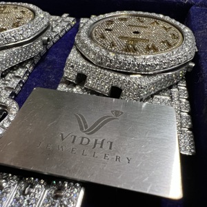 Relógio Mecânico de Marca Top VVS com Moissanite Incolor para Homens, Personalizado, com Mostrador Analógico de Vidro Quadrado em Ouro Branco Antigo - Product Image 2