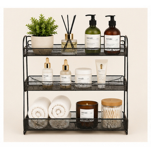 3-Tier Wall Mounted Spice <b>Rack</b> Organizer for <b>Kitchen</b> <b>Storage</b> Black Metal Seasoning Shelf Hanging Herb & Spice Holder <b>Rack</b> - Product Image 2