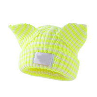Gorro de Punto con Estampado Digital de Cerdito, Unisex, para Adultos, Cálido para Invierno, 100% Acrílico, Cubre Orejas