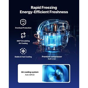 Congelatore Commerciale da Cucina da 60 Pollici (14,8 Cu.Ft) con Illuminazione LED Automatica, 2 Porte e Porta Bloccabile - Product Image 3