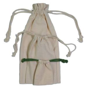 Bolsa con cordón de lona de algodón de muselina blanca orgánica personalizada, bolsas promocionales de joyería de regalo Natural reciclable, embalaje impreso con logotipo - Product Image 2