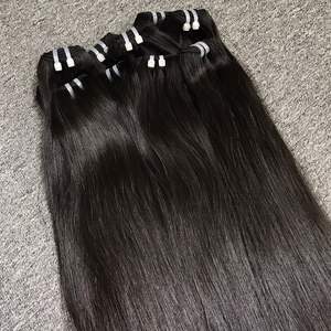 Wholesale 100% Double Drawn Vietnamese Human <b>Hair</b> Weft <b>Extensions</b> Natural Bone Straight Raw <b>Hair</b> in Natural Color - Product Image 6