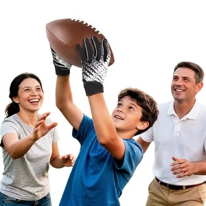 Gants de football américain personnalisés de haute qualité, adhérence collante, pour adultes et jeunes, vêtements de sport, gants d'entraînement - Product Image 4