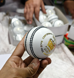 Best Kookaburra Premium Quality 4 Piece 156g Test Match Hard <b>Cricket</b> Balls Hand Stitched <b>White</b> Royal Crown Leather Cork Core - Product Image 3