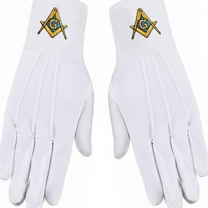Guantes de Trabajo Ceremoniales Blancos de Algodón 100% Premium con Logotipo Personalizado para Uso Masónico, Secado Rápido, para las Cuatro Estaciones - Product Image 6