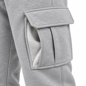 Pantalones Deportivos Grises para Hombre, Cintura Elástica con Cordón, Múltiples Bolsillos, Estilo Jogger Informal, Ropa de Otoño - Product Image 4