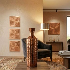 Elegante Maceta de Metal Dorado Martillado, Contenedor Decorativo para el Hogar y la Oficina - Product Image 3