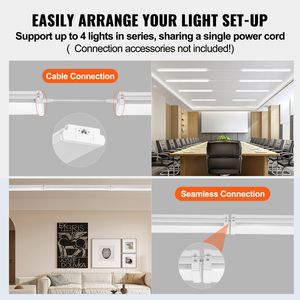 Lampada LED da Officina Regolabile 50W 5500LM 4FT 3000K/4000K/5000K, Plafoniera a Montaggio a Filo - Product Image 5