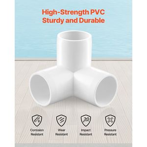 Confezione da 10 \ "raccordi per tubi in PVC raccordi per tubi in PVC a 3 vie per condotti e condutture - Product Image 2