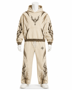 Survêtement personnalisé en coton 100% uni, impression sérigraphique, qualité supérieure, sweat-shirt à capuche surdimensionné et pantalon de jogging, streetwear unisexe - Product Image 3