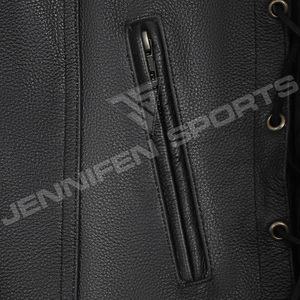 Chaleco de Motocicleta de Diseño Nuevo, Aprobado por la CE, Transpirable, de Cuero Genuino, Sin Mangas, para Motociclistas, Ropa de Club para Motociclistas - Product Image 3