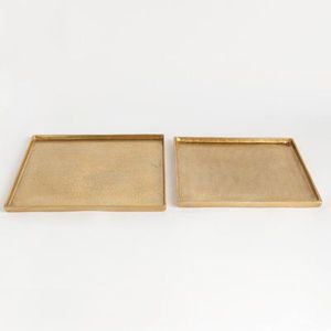 Plateau en laiton de qualité supérieure, élégant et gaufré, pour les dîners de luxe, les événements hôteliers et la décoration festive de la maison - Product Image 2