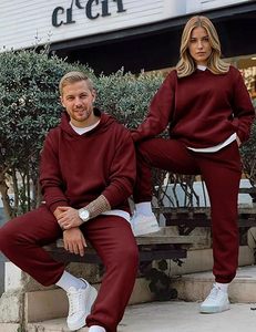 Conjunto de Sudadera con Capucha y Pantalones Deportivos Casuales para Hombre, de Algodón y Felpa, Traje Deportivo de Invierno, Proveedor de Marca Personalizada - Product Image 4