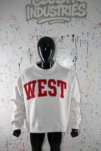Sudadera WEST RED con Cuello Alto, 100% Gris Ceniza, Apliques Bordados, Cuello Ancho, Hilos Finos - Product Image 2