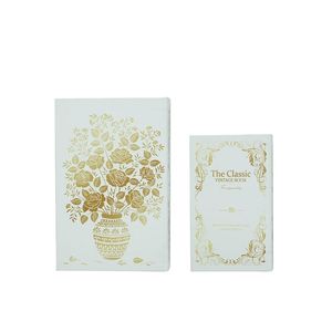 Set di 2 Scatole Decorative per Libri con Motivo Floreale Bianco e Oro, L 7x3x10.5" S 5x2x8.3", Contenitori per Oggetti - Product Image 3
