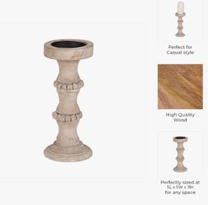 Porte-bougie en bois rustique de luxe, accent décoratif pour table, entrée et salon, au meilleur prix - Product Image 2