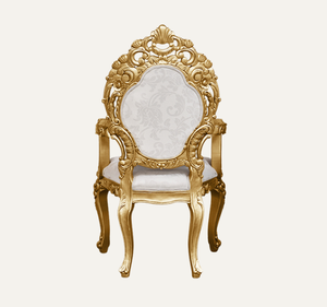 Fauteuil classique blanc de luxe fait main et durable en bois d'acajou pour salon, idéal pour hôtels et appartements - Product Image 3