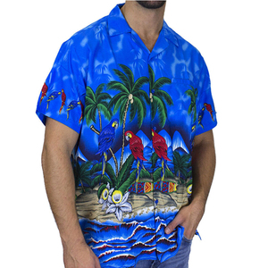 เสื้อฮาวายผู้ชายสั่งทำขายส่ง วินเทจ ชายหาด สบายๆ ผ้าฝ้ายผสมโพลีเอสเตอร์ พิมพ์ลายดิจิทัล ผ้าเรียบ กันยับ แห้งเร็ว ระบายอากาศได้ดี - Product Image 4