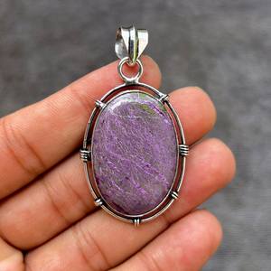 Pendentif Purpurite Fait Main en Argent Sterling 925, Bijou en Pierre Précieuse, Collier Unique en Cristal de Guérison, Cadeau Élégant pour Femme - Product Image 4