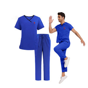Ensemble de blouses médicales Solid Trader à col renforcé pour usage quotidien et multiples lavages, uniforme d'hôpital durable - Product Image 2