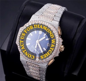 Reloj Personalizable de Oro Blanco con Diamantes Moissanite, Estilo Hip Hop, Cronógrafo, Esfera Azul, Características Únicas, Brillante, a un Precio Accesible - Product Image 5