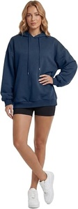 Sudadera con Capucha Extra Grande para Mujer, Manga Larga, a Rayas, 100% Algodón, Forro de Tela Ancha, Antipilling, Transpirable, Ropa Casual de Otoño - Product Image 6