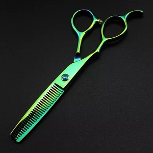 Ciseaux de coiffure professionnels multifonctionnels en acier inoxydable, couleur verte, 6 pouces, outils de coupe pour barbier, US 100g, pour gaucher - Product Image 3