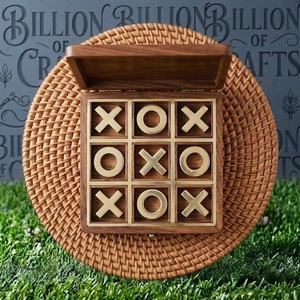 Wooden Tic Tac Toe <b>Game</b> <b>Board</b> Handmade Tabletop Party <b>Game</b> <b>Travel</b> <b>Game</b> for Home Office - Product Image 1