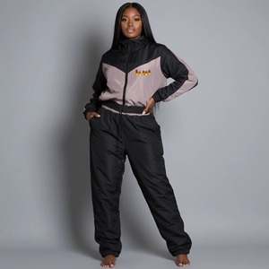 Ensemble coupe-vent oversize de haute qualité pour femme, deux pièces : veste zippée intégrale et pantalon de survêtement, tenue décontractée pour l'extérieur, protection contre la pluie - Product Image 4